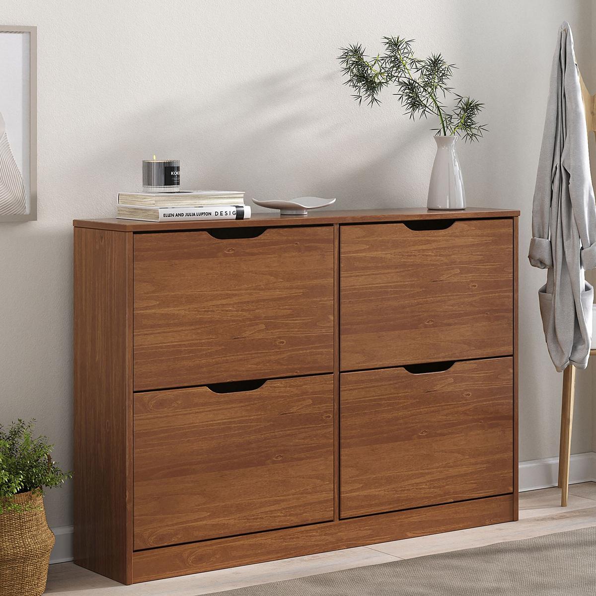 SCHUHKIPPER BASIL Kastanie - Kastanienfarben, Holz (115/79/25cm) - IDIMEX