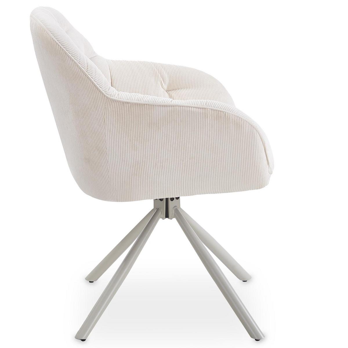 ESSZIMMERSTÜHLE AYA 2er-Set cremeweiß - Creme, Textil (57/83/45cm) - IDIMEX