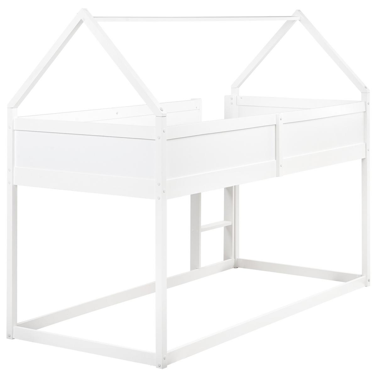HALBHOCHBETT 90x200 cm Weiß Dienne - Weiß, Holz (90/200cm) - Beliani