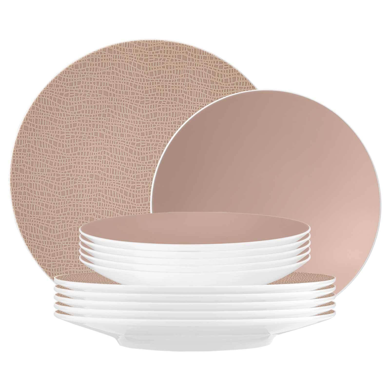 TAFELSERVICE Life Fashion Posh Rose 12-tlg. - Rosa, Keramik (2/2/2cm) - Seltmann Weiden