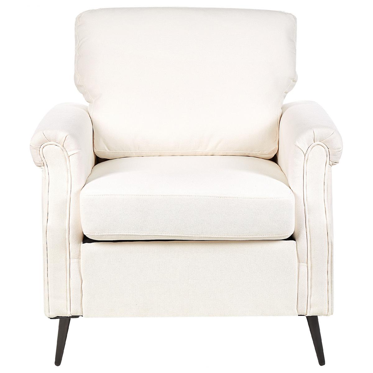 SESSEL Polsterbezug Weiß Vietas - Weiß, Textil/Metall (85/88/67cm) - Beliani