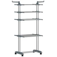 WÄSCHESTÄNDER Plastic Stahl Grau - Grau, Kunststoff/Metall (64/172/73cm) - HOMCOM