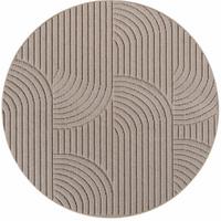TEPPICH Flachgewebe LANGAU in Beige, mit geometrischen Bögen, Ø 80 cm - Beige, Textil (80/80cm) - KADIMA DESIGN