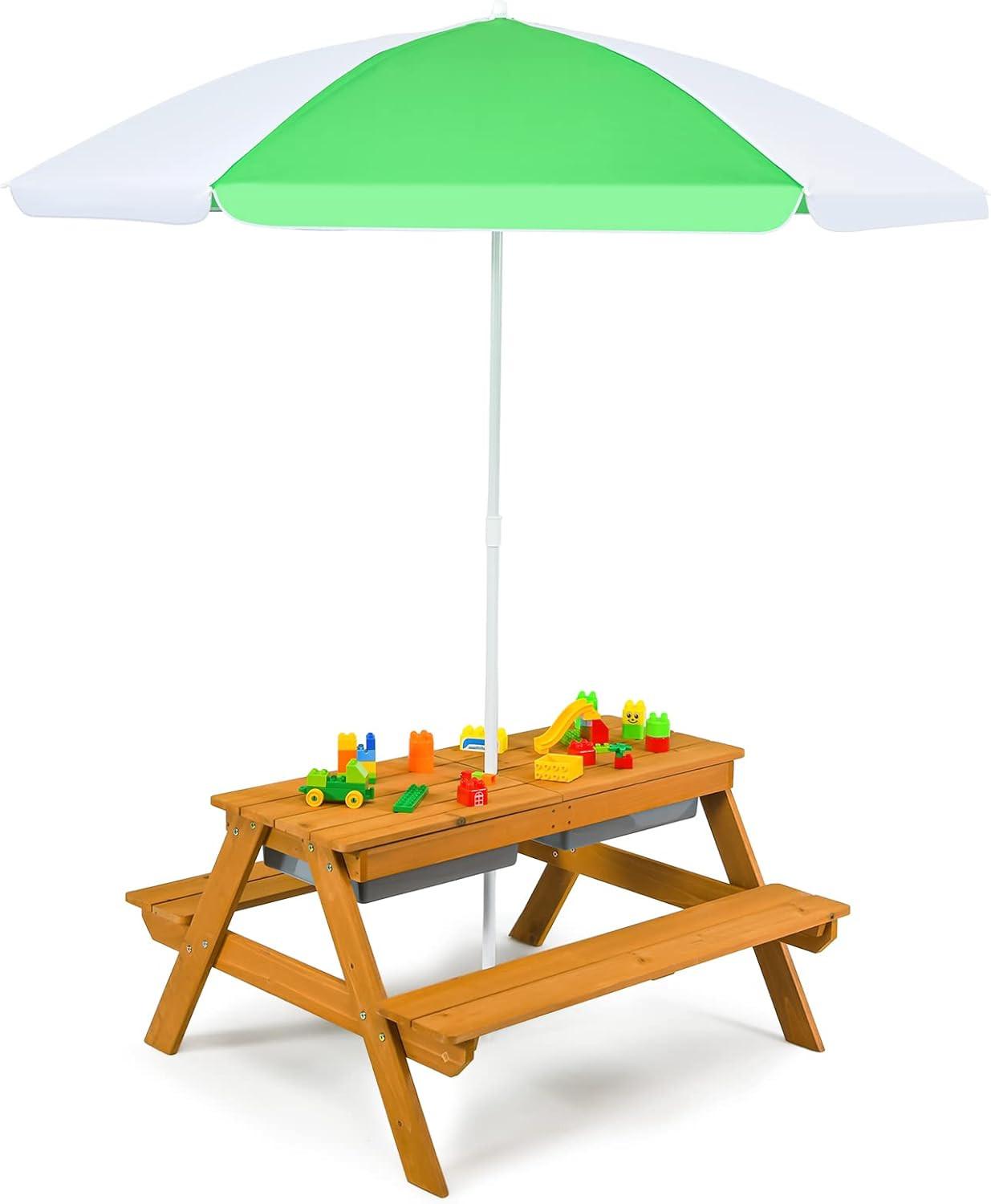 PICKNICKTISCH 50cm Weiß - Weiß, Holz - COSTWAY