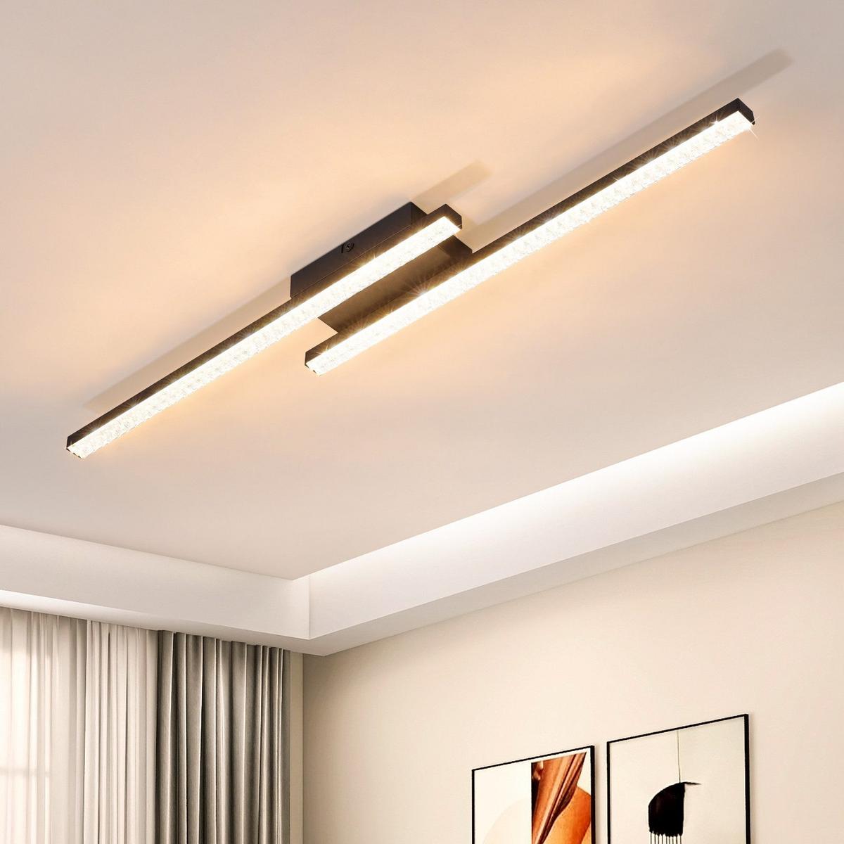LED-DECKENLEUCHTE Laura 62/7/5 cm - Schwarz, Metall (62/7/5cm) - Nettlife