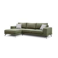 ECKSOFA MEDIOLANE 5-Sitzer, olivgrün - Olivgrün, Holzwerkstoff/Textil (158/282cm) - Wozimo