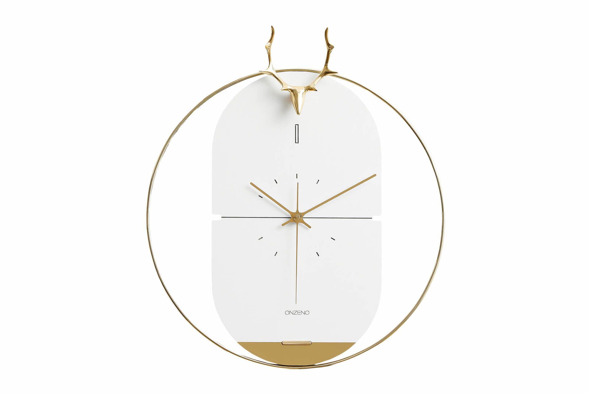 WANDUHR Design Weiß 46/51 cm - Weiß, Holzwerkstoff/Metall (45.5/50.8/2cm) - ONZENO