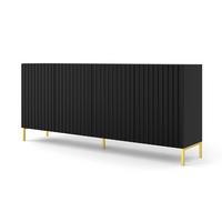 KOMMODE Schwarz, Gold 200/87/42 - Schwarz, Holzwerkstoff (200/87/42cm) - RAUMHIRSCH FURNITURE
