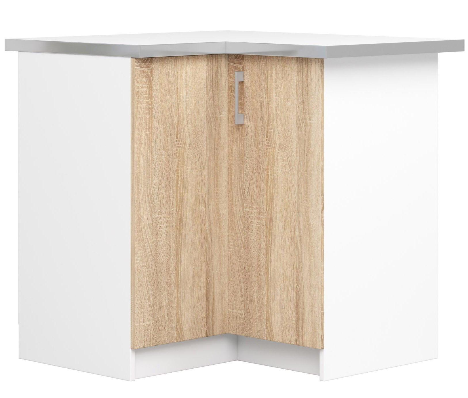 UNTERSCHRANK Weiß, Eiche Sonoma 85,5/84/44,5 - Weiß/Eiche Artisan, Holzwerkstoff (84/85.5/44.5cm) - RAUMHIRSCH FURNITURE
