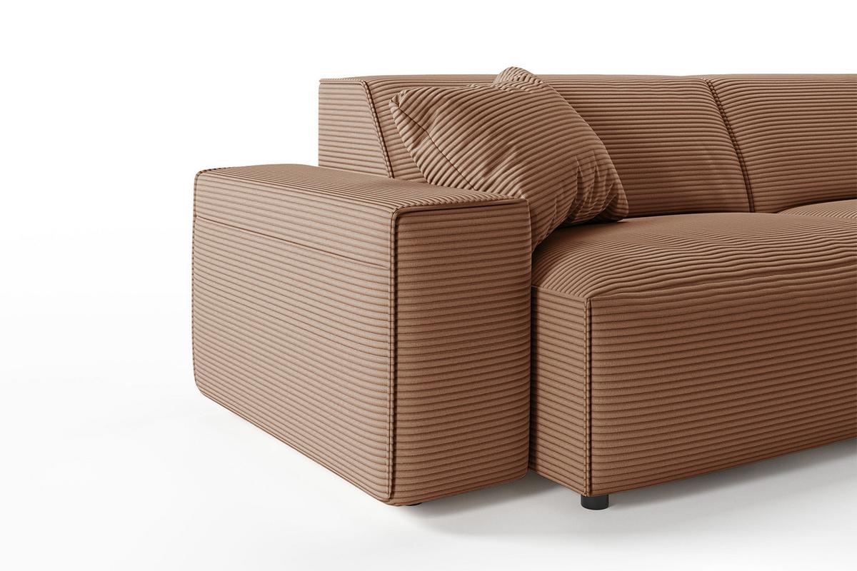 ECKSOFA RANI Braun Cord - Schwarz/Braun, Kunststoff/Textil (299/189cm) - KAWOLA