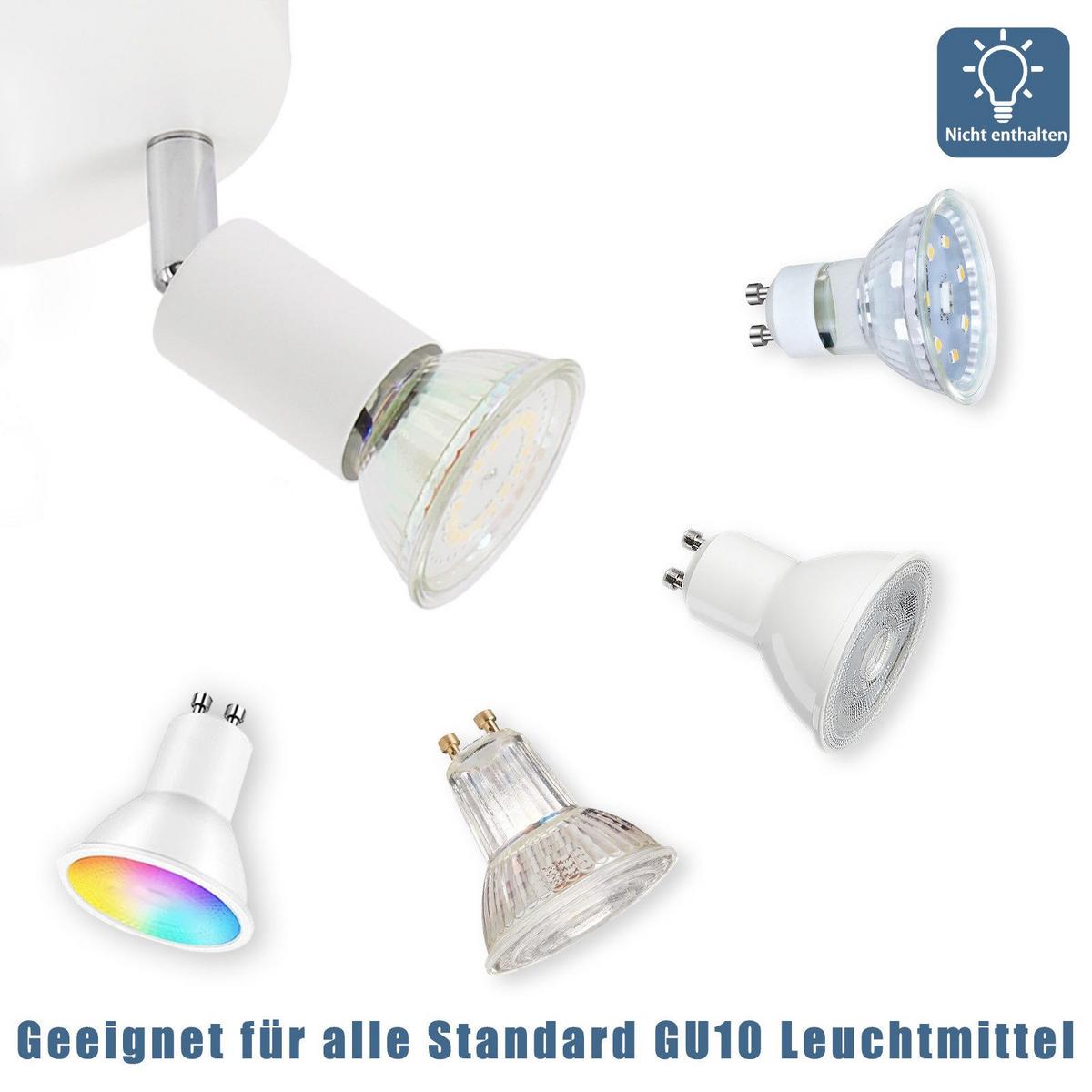 DECKENSTRAHLER Lutton 4-flammig 15/15/8cm - Weiß, Metall (15/15/8cm) - Nettlife
