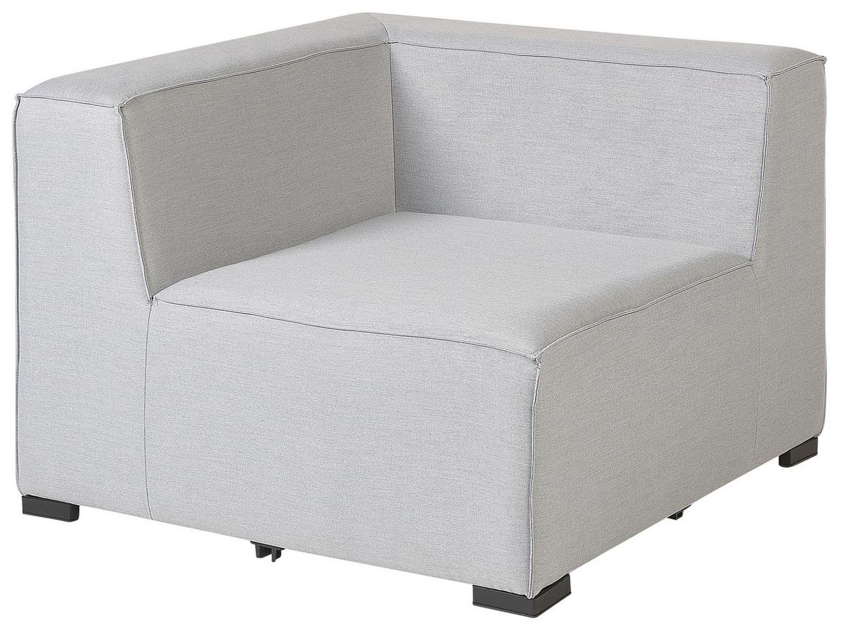 LOUNGE SET 7-Sitzer hellgrau rechtsseitig modular Arezzo - Hellgrau, Textil - Beliani
