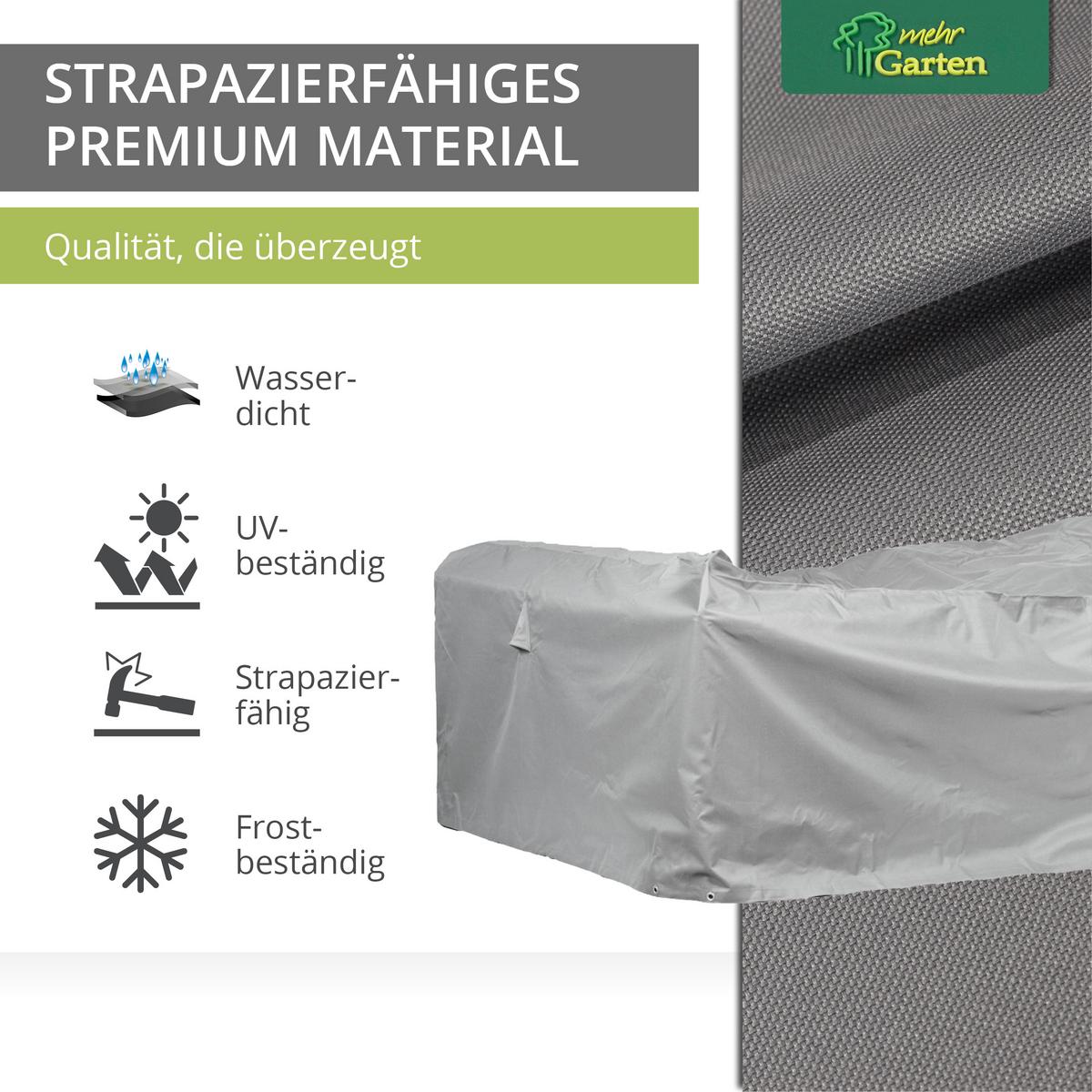 SCHUTZHÜLLE für Loungegruppe rechteckig / quadratisch SHP-20102 - Grau, Kunststoff (225/80/225cm) - mehr Garten