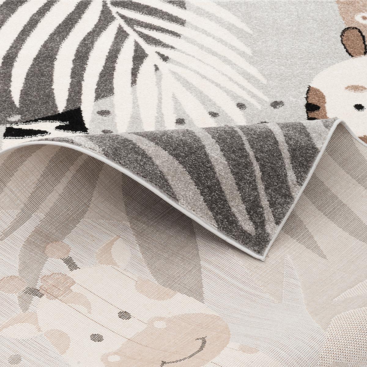 KINDER TEPPICH SOFTSTAR KIDS SAFARI FRIENDS - Grau, Textil (200/290cm) - Pergamon