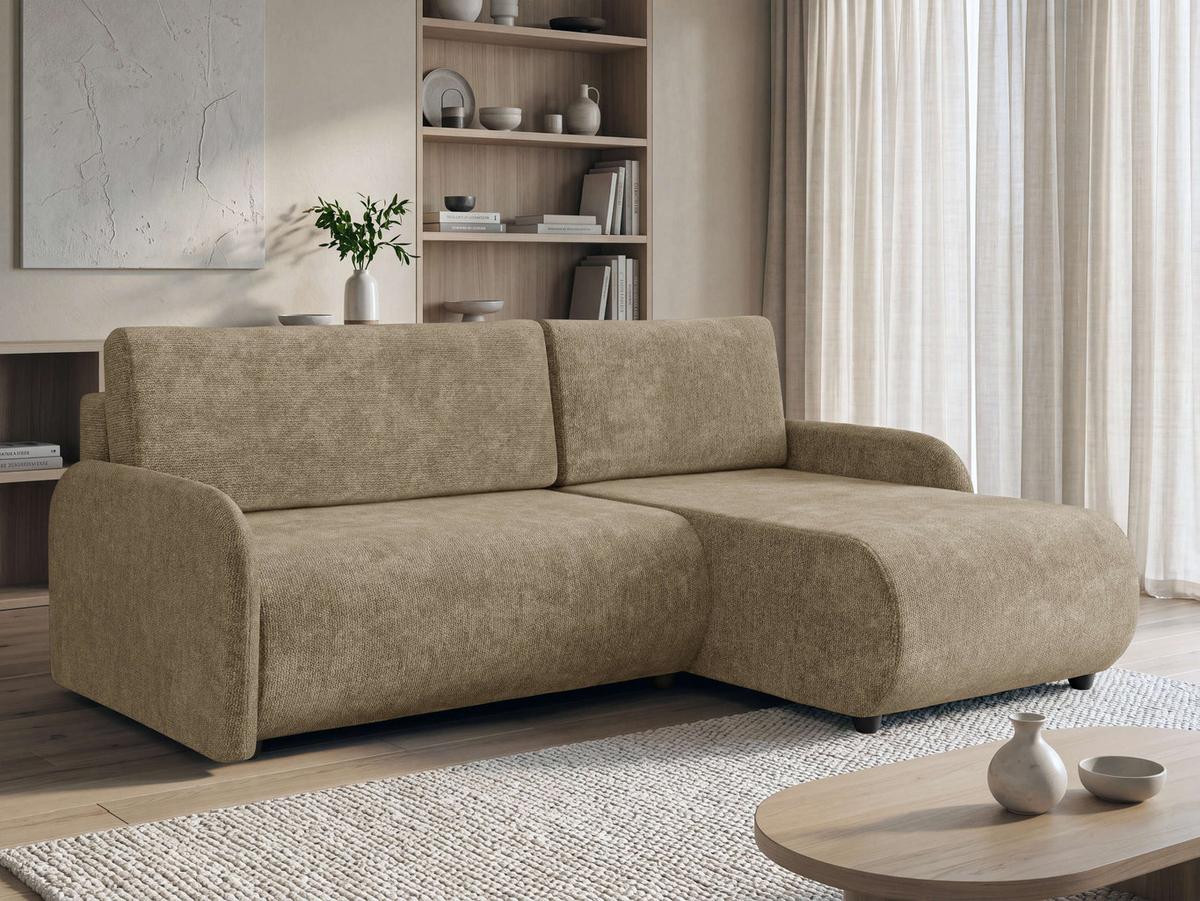ECKSCHLAFSOFA Nest - Hellbraun/Schwarz, Holz/Kunststoff (233/160cm) - MIRJAN24
