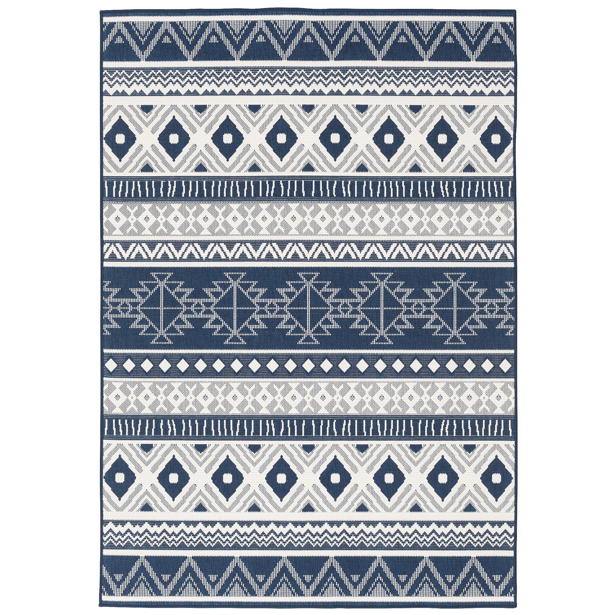 IN- UND OUTDOOR TEPPICH BEIDSEITIG CAPE COD ETHNO - Blau, Textil (80/140cm) - Pergamon