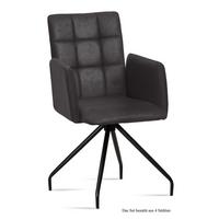 ARMLEHNSTUHL (4er-Set) Devina 52x91x60 Schwarz/Anthrazit - Anthrazit/Schwarz, Kunststoff (60/91/52cm) - 58aufmkessel