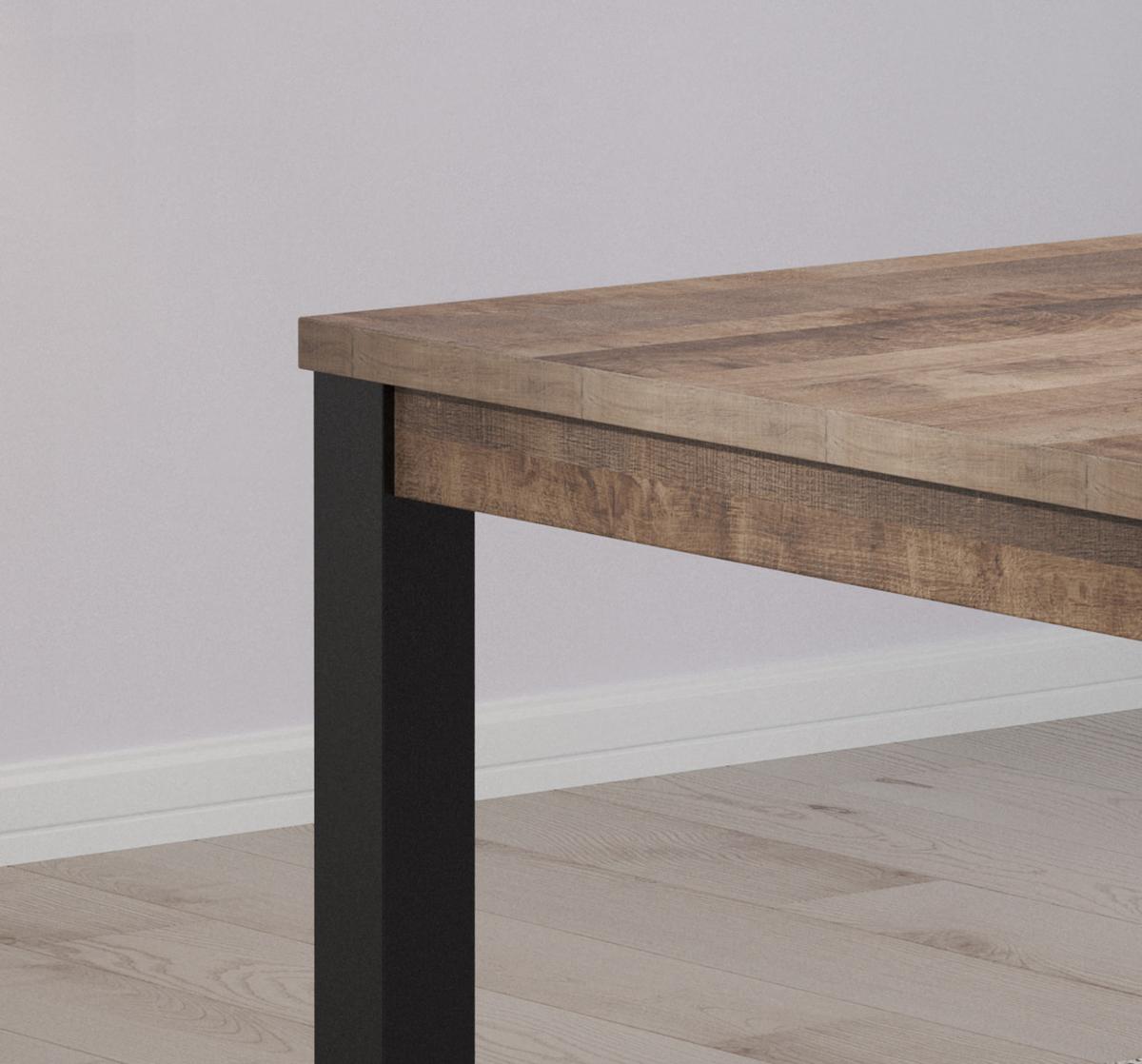 ESSTISCH Eiche Tabak, schwarz Küchentisch 200 x 90 cm - Eichefarben/Schwarz, Holzwerkstoff (100/200/77cm) - Top.Furn
