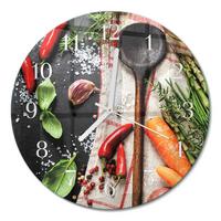 WANDUHR aus Glas Ø30 cm - Gewürze - Multicolor, Glas (30/30/0.4cm) - TULUP