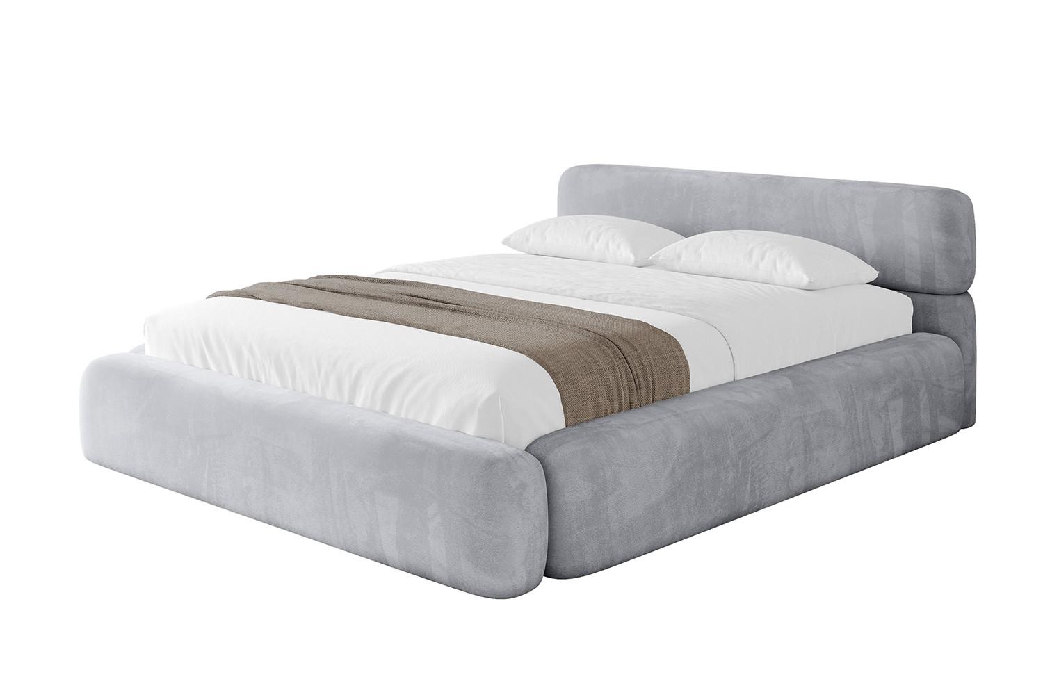 POLSTERBETT mit Bettkasten und Lattenrost, Bett mit Matratze H3/H4 - ENORA-V1 180x200 Hellgrau - Hellgrau, Holzwerkstoff/Textil (180/200cm) - ALTDECOR