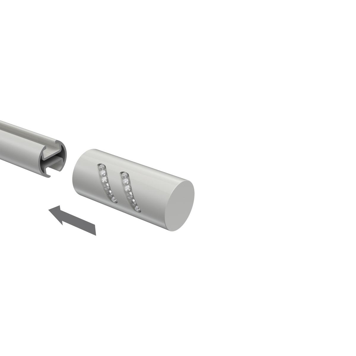 ENDSTÜCKE FÜR GARDINENSTANGEN 20 mm Ø, Zoena Weiß, Packung 2 Stück - Weiß, Metall (5.5/2.5/2.5cm) - INTERDECO