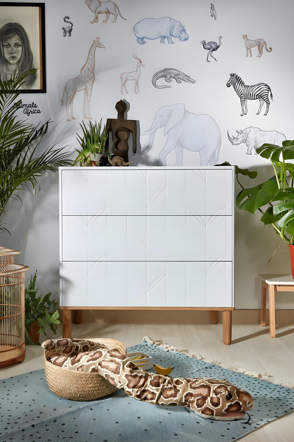 KINDERKOMMODE Toteme – rustikale Eleganz und Funktionalität Weiß - Weiß, Holzwerkstoff (90/91/50cm) - RAUMHIRSCH FURNITURE