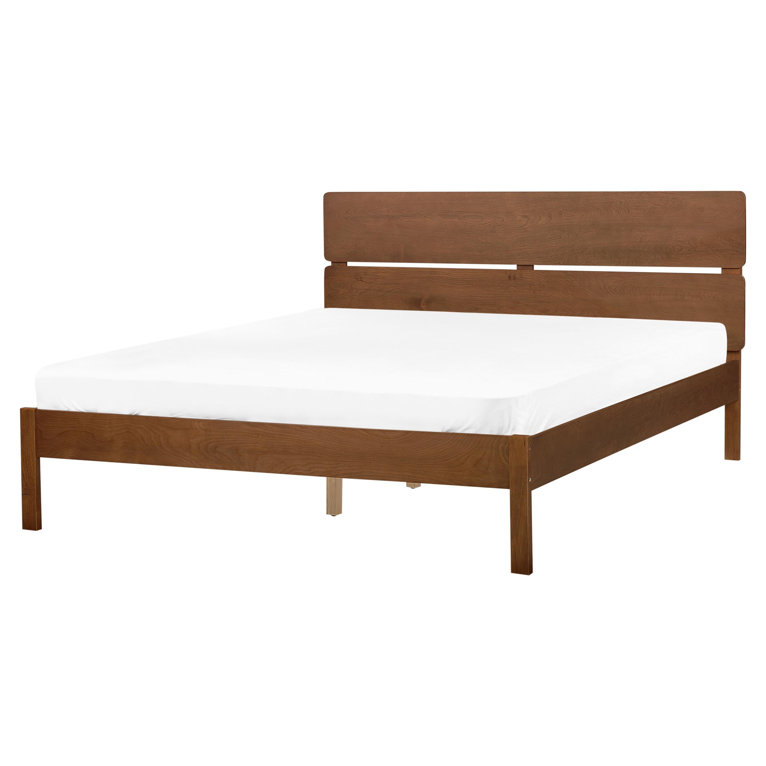 BETT mit Lattenrost 160x200 cm Braun Boisset - Dunkelbraun, Holz (160/200cm) - Beliani