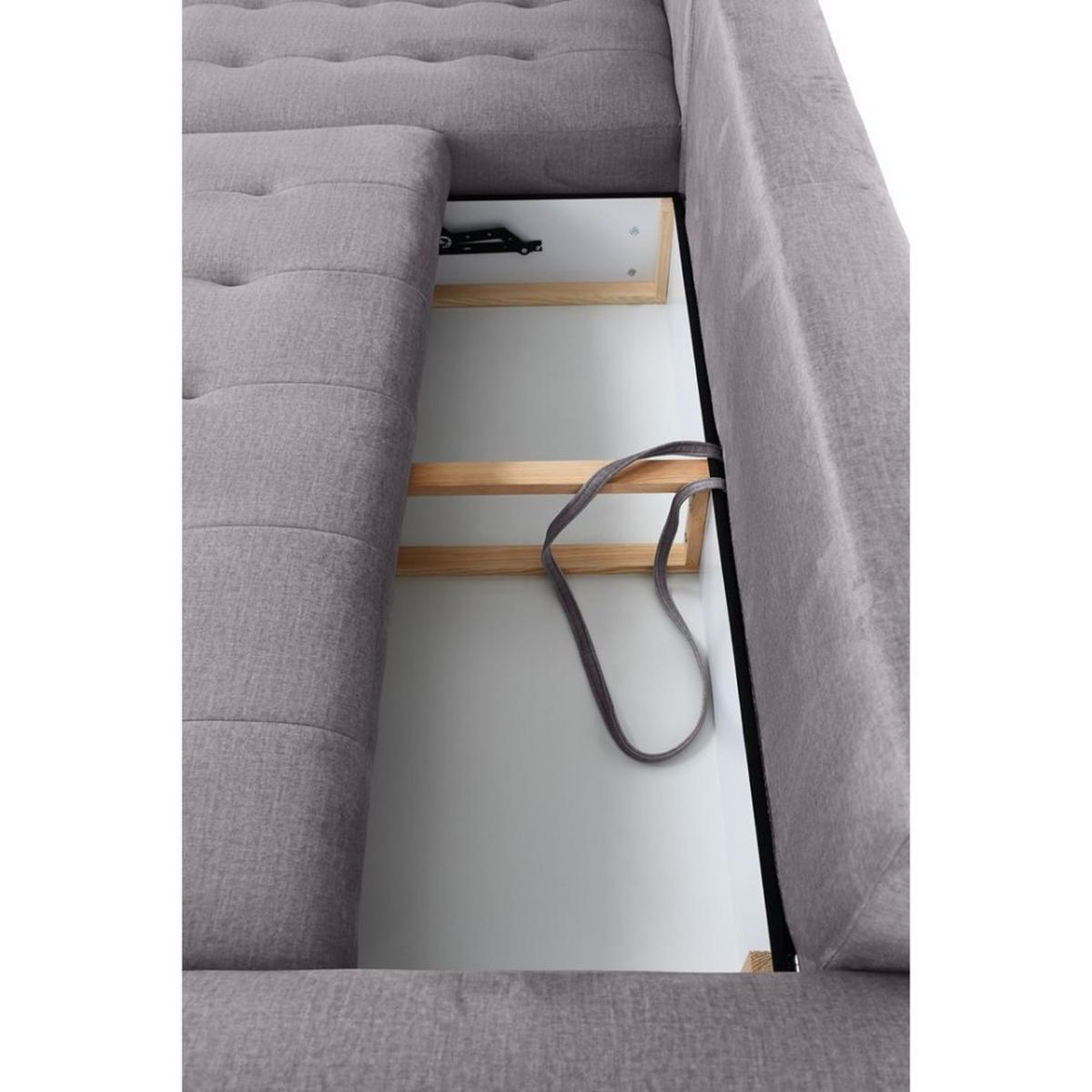 ECKSCHLAFSOFA Costa L Dunkelgrau rechts - Dunkelgrau/Schwarz, Kunststoff/Textil (290/169cm) - Beautysofa