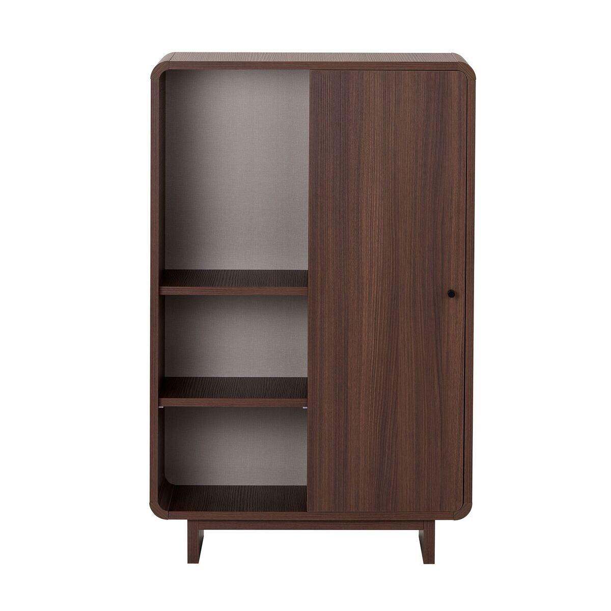 HOHE ANRICHTE 1 Tür 3 offenen Fächern mit abgerundeten Kanten 34/110/70 cm - Naturfarben, Holzwerkstoff (34/110/29cm) - Calicosy