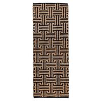 JUTETEPPICH CROFT, geometrisch, Natur-Schwarz, 80 x 230 cm - Braun, Textil (230/80cm) - KADIMA DESIGN