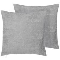 DEKOKISSEN 2er-Set Grau 45/45 cm Nolana - Grau, Textil (45/45cm) - Beliani