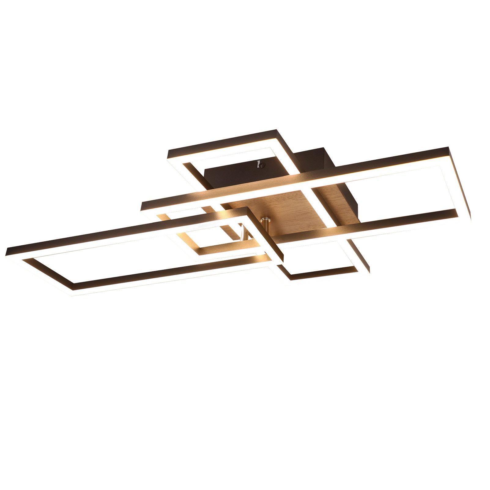 LED-DECKENLEUCHTE Gaines 64.3/35/9.5 cm - Schwarz, Metall (64.5/35/9.5cm) - Nettlife