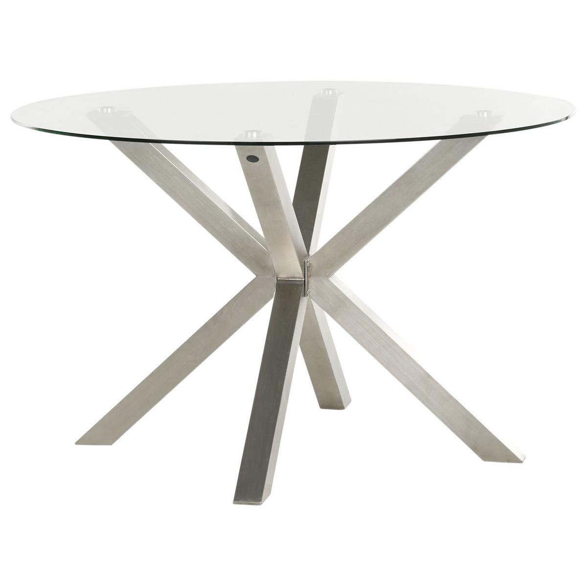 GARTENTISCH Silber Maletto - Transparent/Silberfarben, Glas (120/120/75cm) - Beliani
