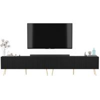 TV-LOWBOARD 2-er Set Elpis Schwarz matt mit goldenen Metallbeinen 150 cm - Goldfarben/Schwarz, Holzwerkstoff (300/60.5/36.5cm) - Meble Lindner