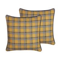 DEKOKISSEN 2er-Set Gelb 45/45 cm Dicentra - Gelb, Textil (45/45cm) - Beliani