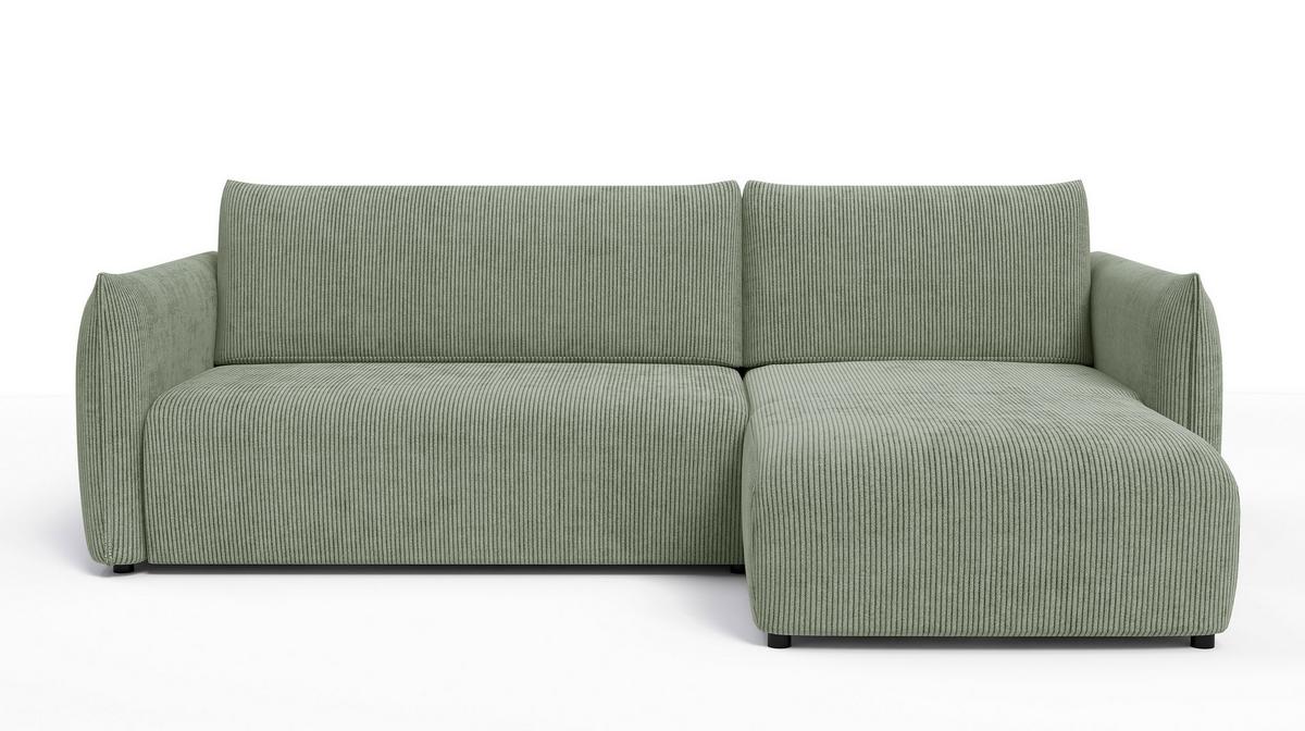 ECKSOFA TAUER 3-Sitzer links, mint - Schwarz/Grün, Holz/Textil (248/173cm) - Wozimo