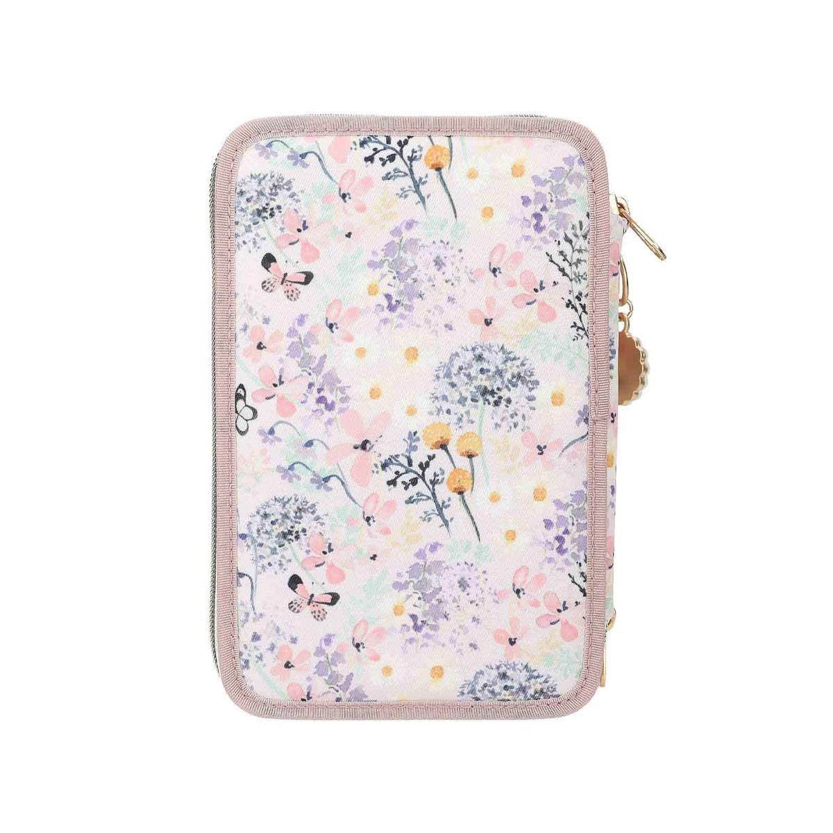 3-FACH FEDERTASCHE SUMMER FEELING INKL. STIFTE TOPModel violett 7,5 x 13 x 20 cm - Violett, Kunststoff (13/20/7.5cm) - Depesche Germany