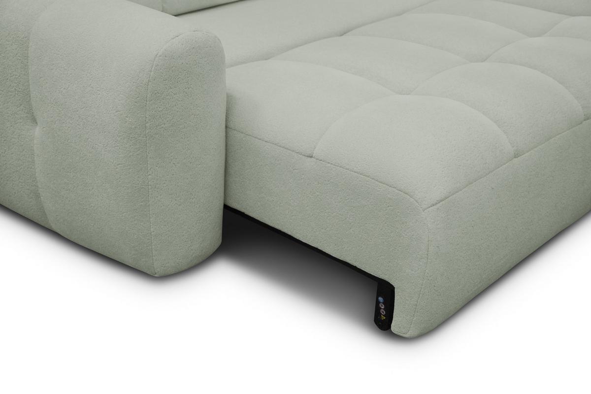 ECKSOFA LUMERO 4-Sitzer RECHTS, hellgrün - Schwarz/Hellgrün, Holz/Textil (275/166cm) - Courtois Laville