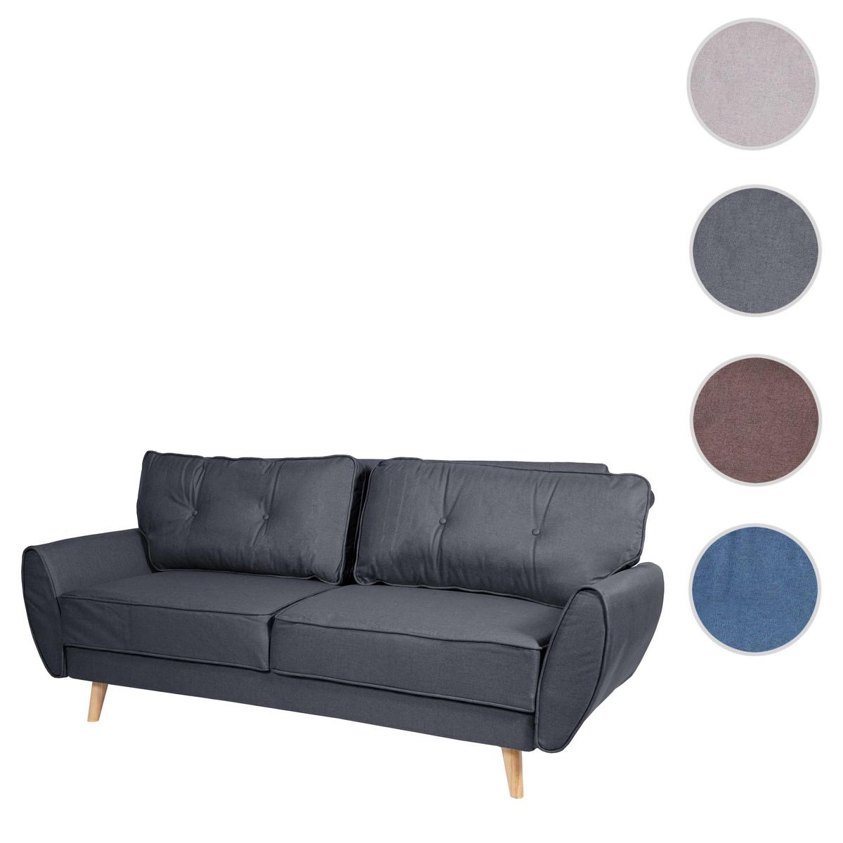 3ER-SOFA Anthrazit - Anthrazit/Schwarz, Textil (203/94/116cm) - MCW