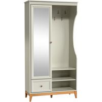 GARDEROBENSCHRANK Charlott mit Spiegel und Schublade, Kaschmir - Kaschmir/Eichefarben, Holz/Holzwerkstoff (100/193/35cm) - Beautysofa