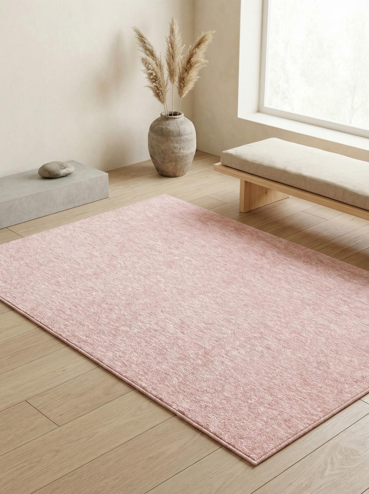 KURZFLORTEPPICH AMMER, einfarbig, Rosa, 200 x 290 cm - Rosa, Textil (290/200cm) - KADIMA DESIGN