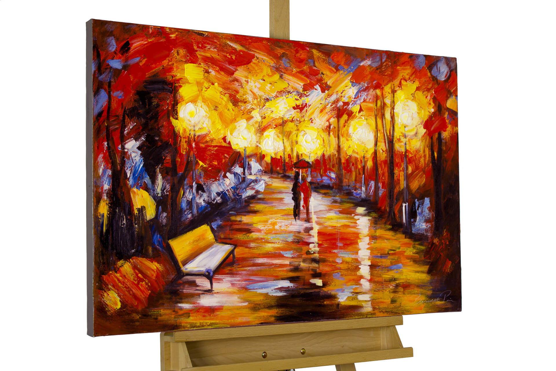 ACRYLBILD HANDGEMALT 90/60 cm - Rot, Holz/Textil (90/60cm) - KUNSTLOFT