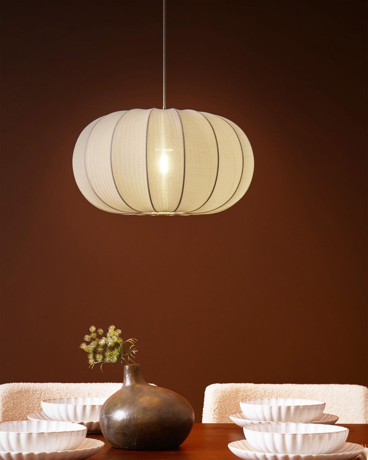 HÄNGELEUCHTE Weiß Tocuyo - Weiß, Textil (36/36/75cm) - Beliani