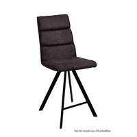 THEKENSTUHL drehbar (4er-Set) Devinne 47x109x60 Schwarz/Espresso - Dunkelbraun/Schwarz, Kunststoff (60/109/47cm) - 58aufmkessel