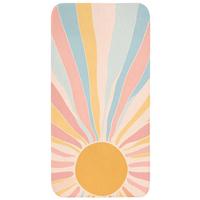 BADEMATTE Illustration - Sonne - Pastellfarben 60x120 cm - Pastellblau, Textil (60/120cm) - OnlyWow