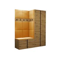 GARDEROBEN-SET Orion III - Eiche Artisan/Orange, Holzwerkstoff/Kunststoff (158/186/46cm) - MIRJAN24