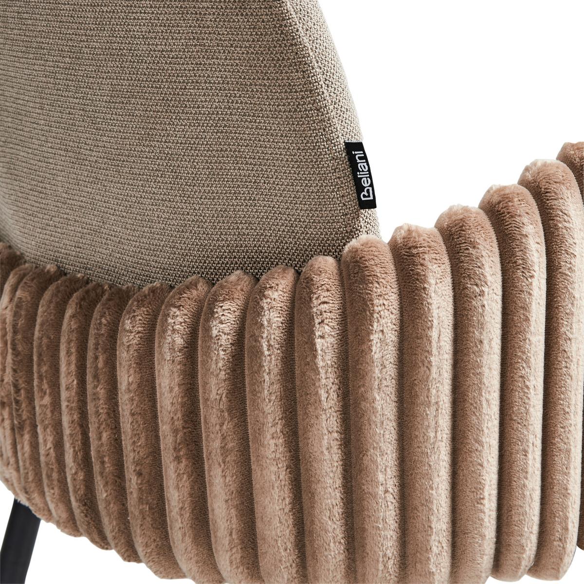 ESSZIMMERSTUHL 2er-Set Taupe Amity - Taupe/Schwarz, Textil (50/84/56cm) - Beliani