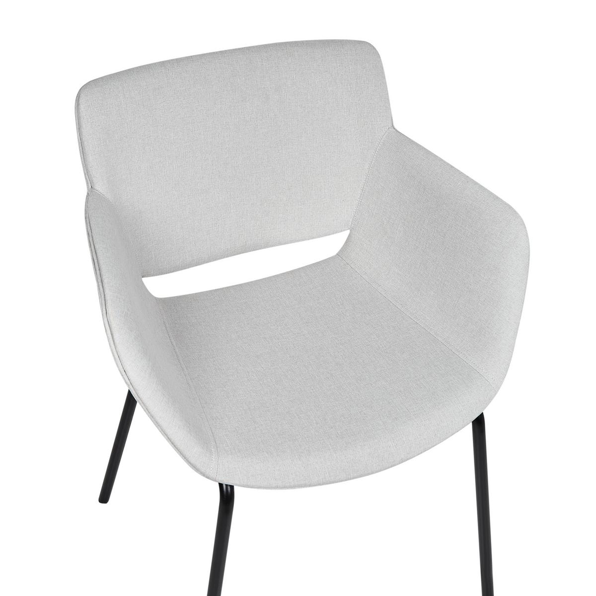 ESSZIMMERSTUHL 2er-Set Stoff Hellgrau Axtel - Hellgrau, Textil (60/81/52cm) - Beliani