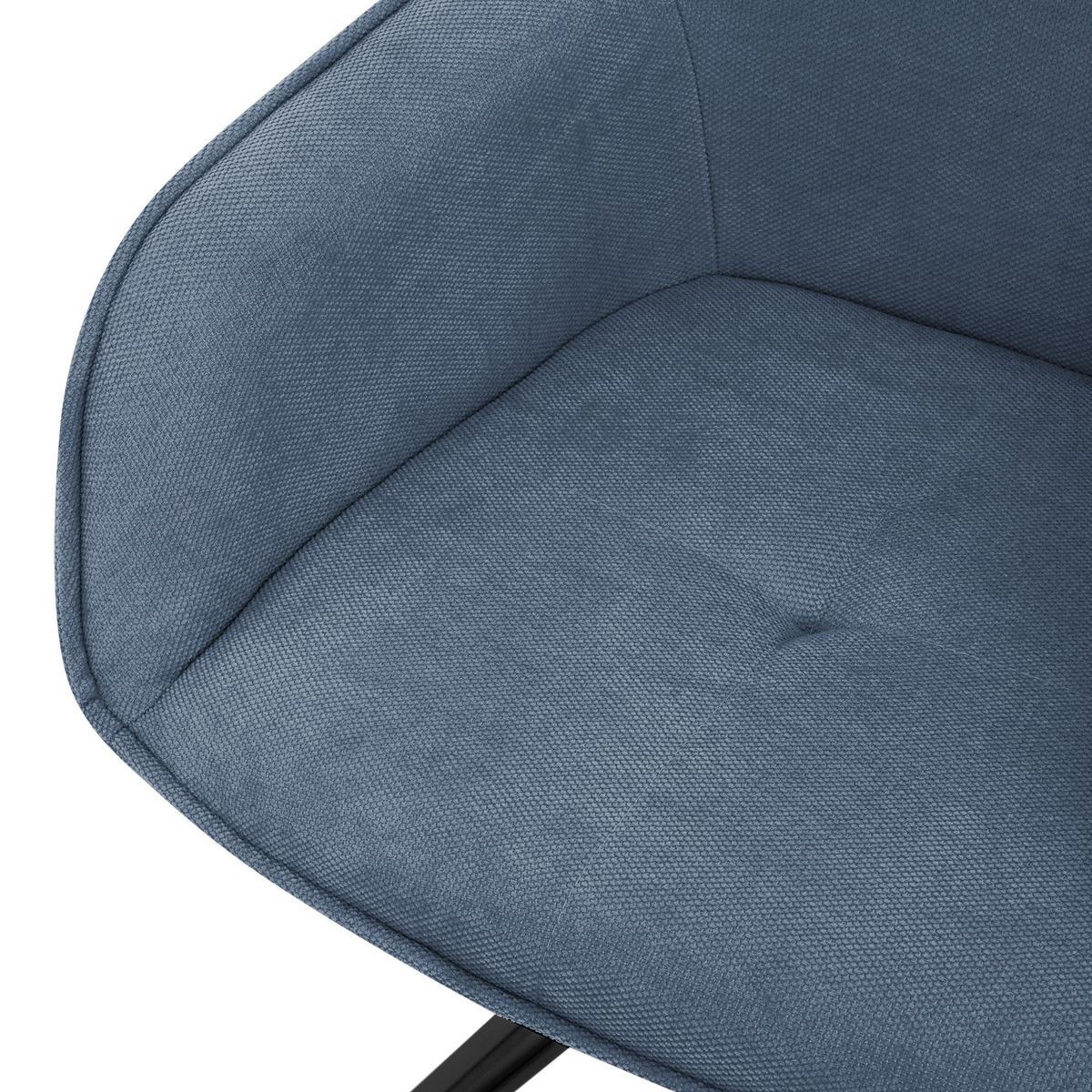 ESSZIMMERSTUHL 4er Set drehbar Blau Webstoff - Blau/Schwarz, Textil/Metall (61/84.5/57cm) - ML-DESIGN