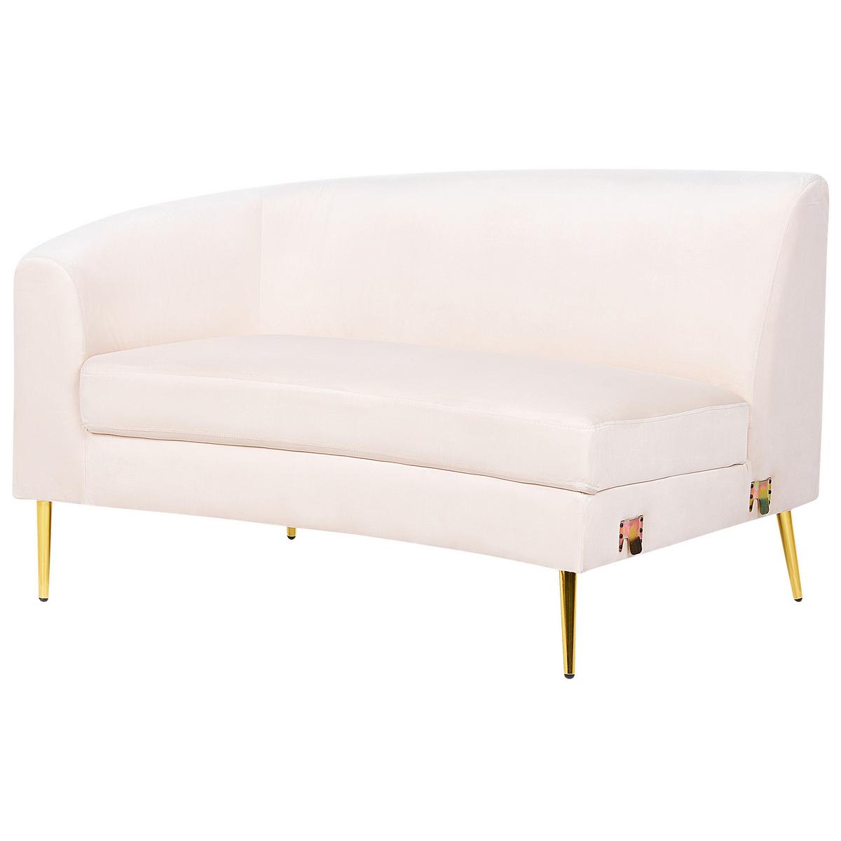 SOFA Samtstoff Hellbeige Moss - Beige, Textil (350/87/85cm) - Beliani